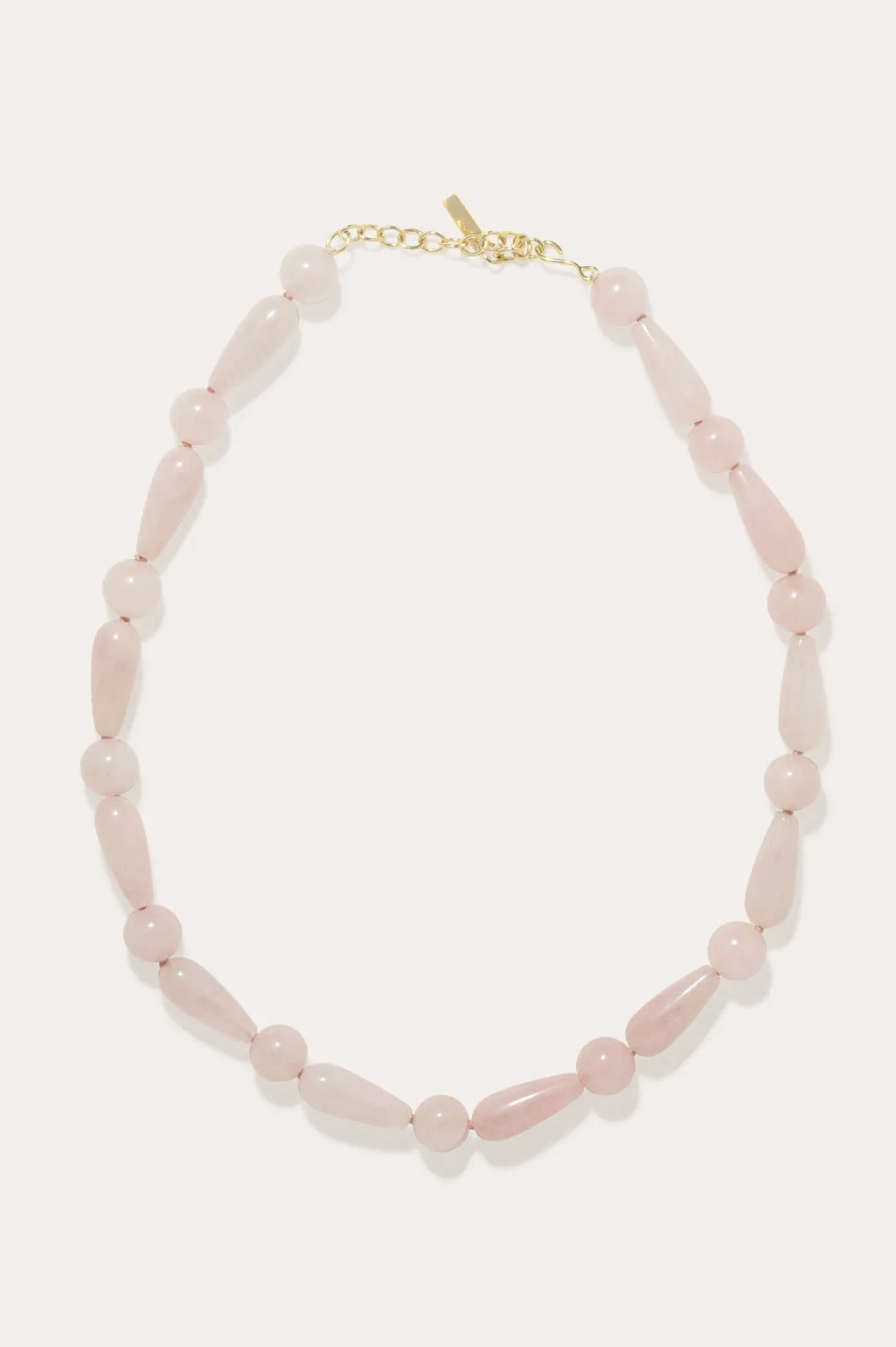 The Depths of Time - Rose Quartz and Recycled Gold Vermeil Necklace
