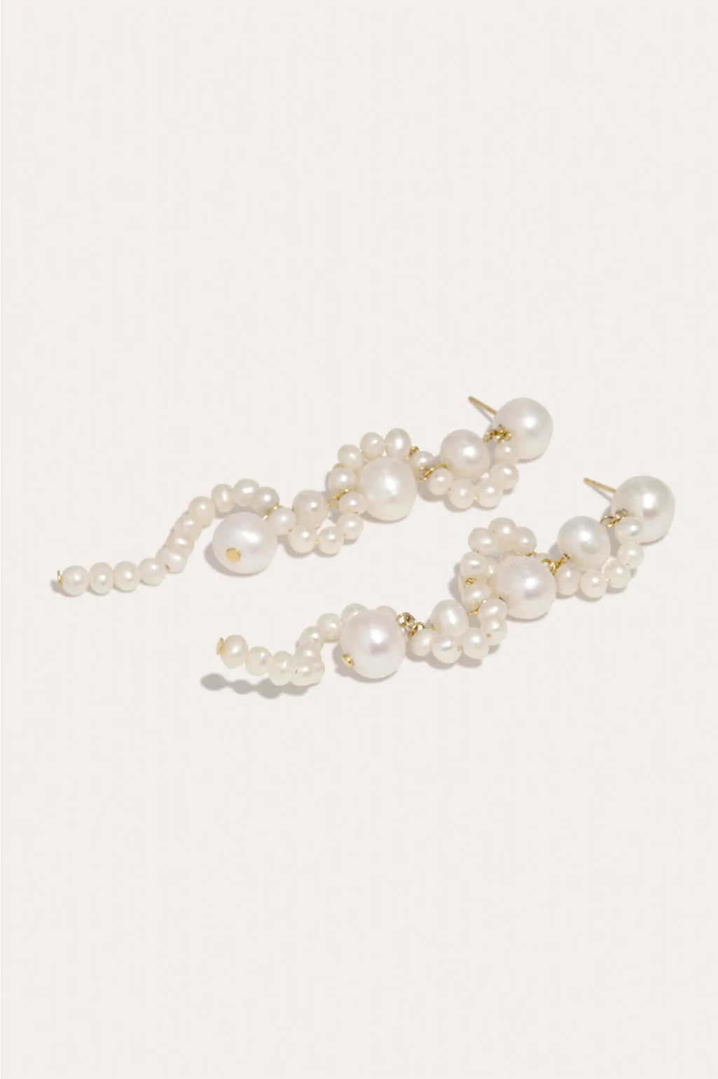 The Mist - Pearl and Recycled Gold Vermeil Earrings