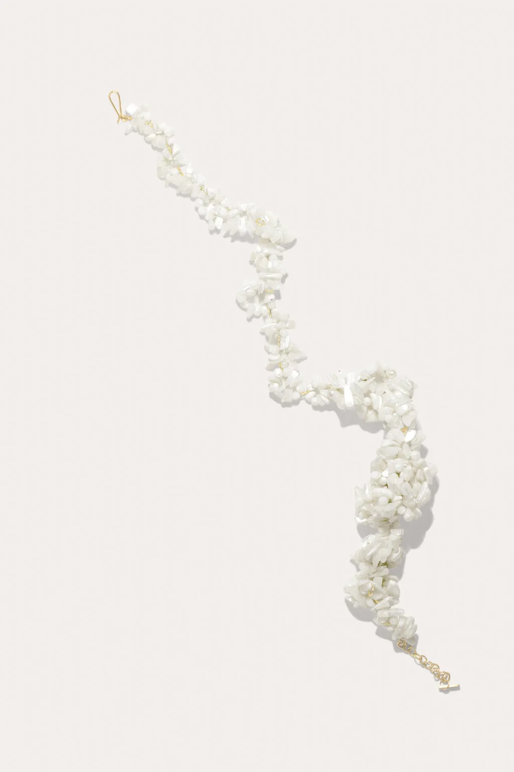 The Shifting Stream - Pearl and Mother of Pearl Bead Gold Vermeil Necklace