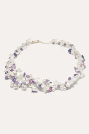 The Shifting Stream - Pearl, Mother of Pearl and Amethyst Bead Gold Vermeil Necklace