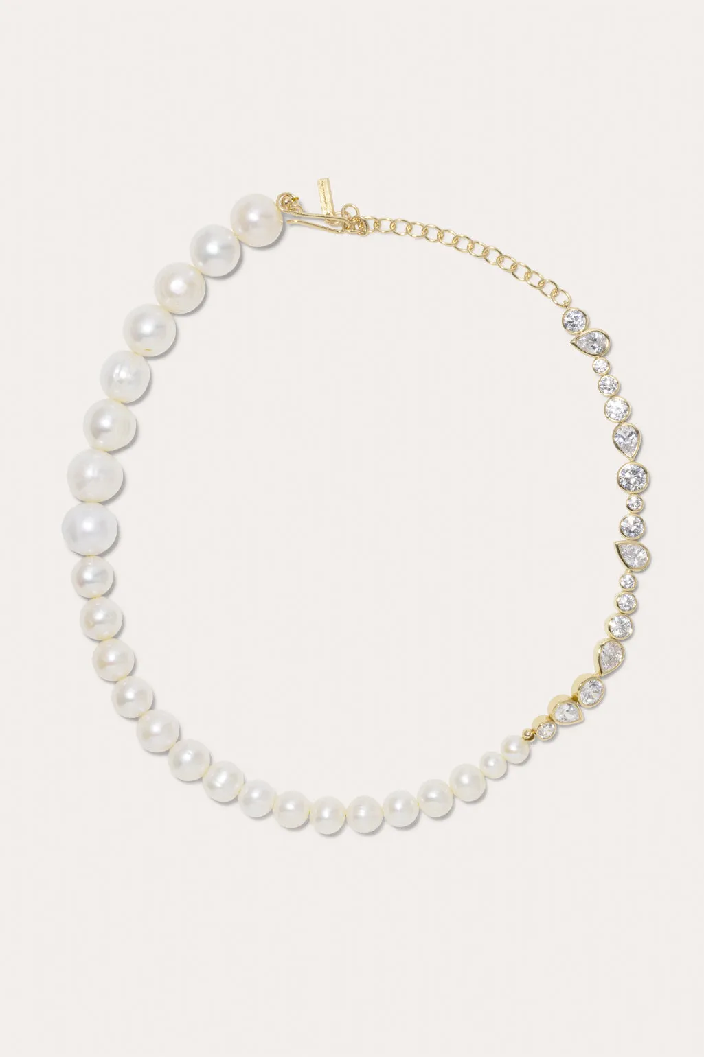 The Temporal Anomaly - Pearl and Zirconia Gold Vermeil Necklace