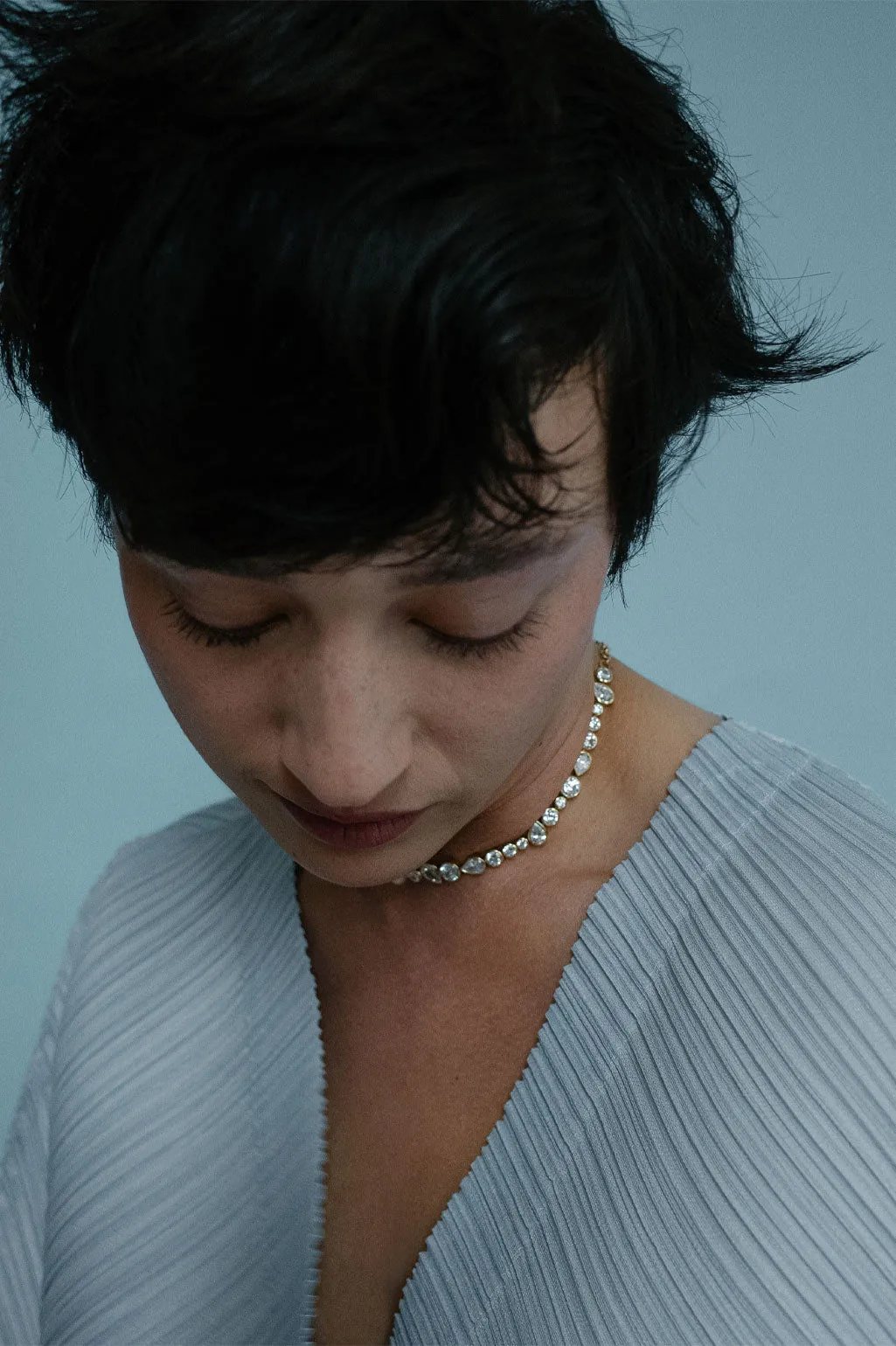 The Temporal Anomaly - Pearl and Zirconia Gold Vermeil Necklace