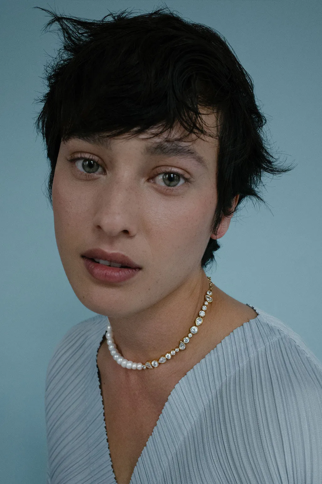 The Temporal Anomaly - Pearl and Zirconia Gold Vermeil Necklace