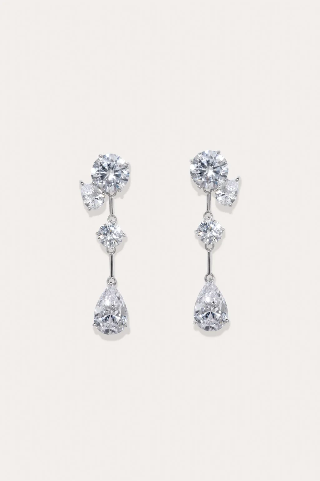 The Torrents That Flow Under The Ice - Zirconia and Recycled Silver Earrings