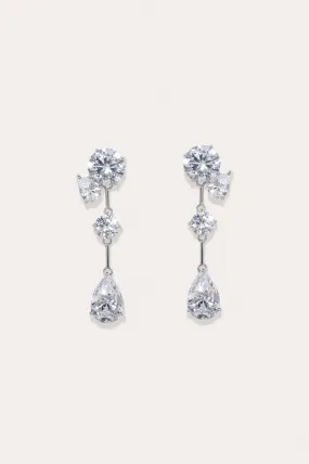 The Torrents That Flow Under The Ice - Zirconia and Recycled Silver Earrings