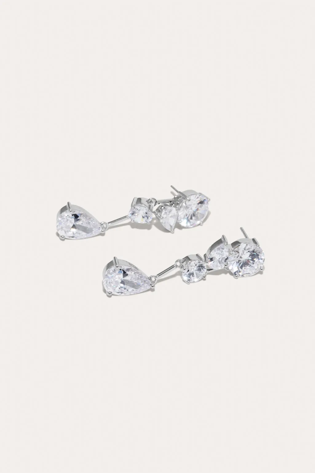 The Torrents That Flow Under The Ice - Zirconia and Recycled Silver Earrings