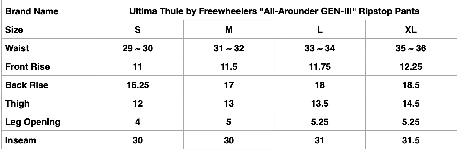 Ultima Thule by Freewheelers "All-Arounder GEN-III" Ripstop Pants (Black)