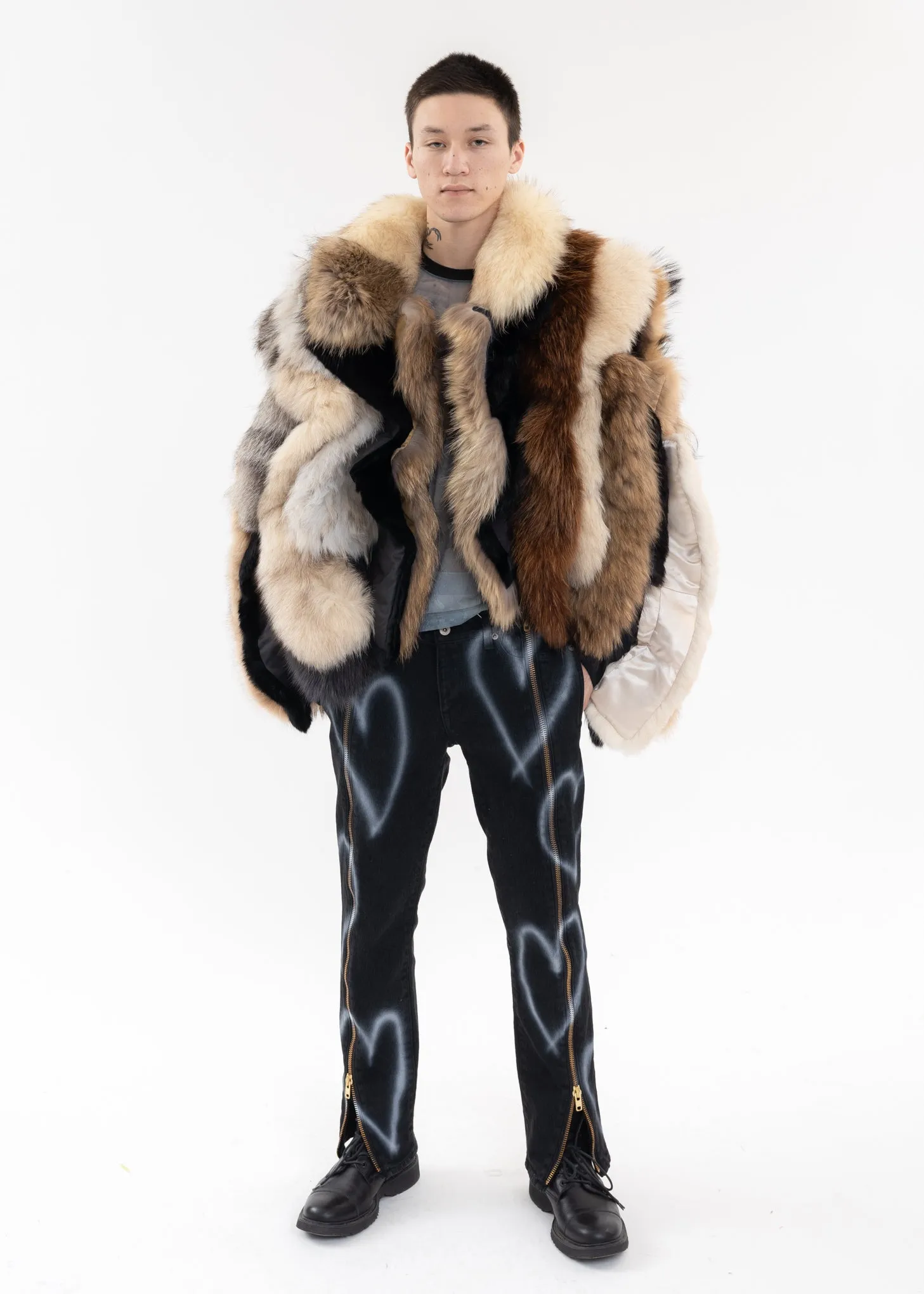 UPCYCLE ASSEMBLE FUR COLLOAR JACKET