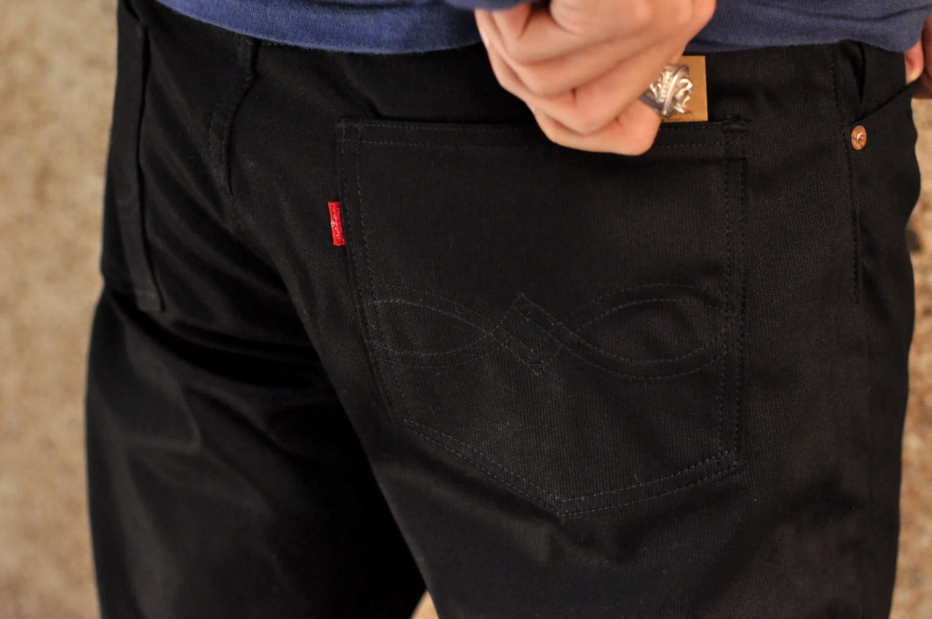 Warehouse 12oz Lot.1096 Selvage Pique Pants (Black)