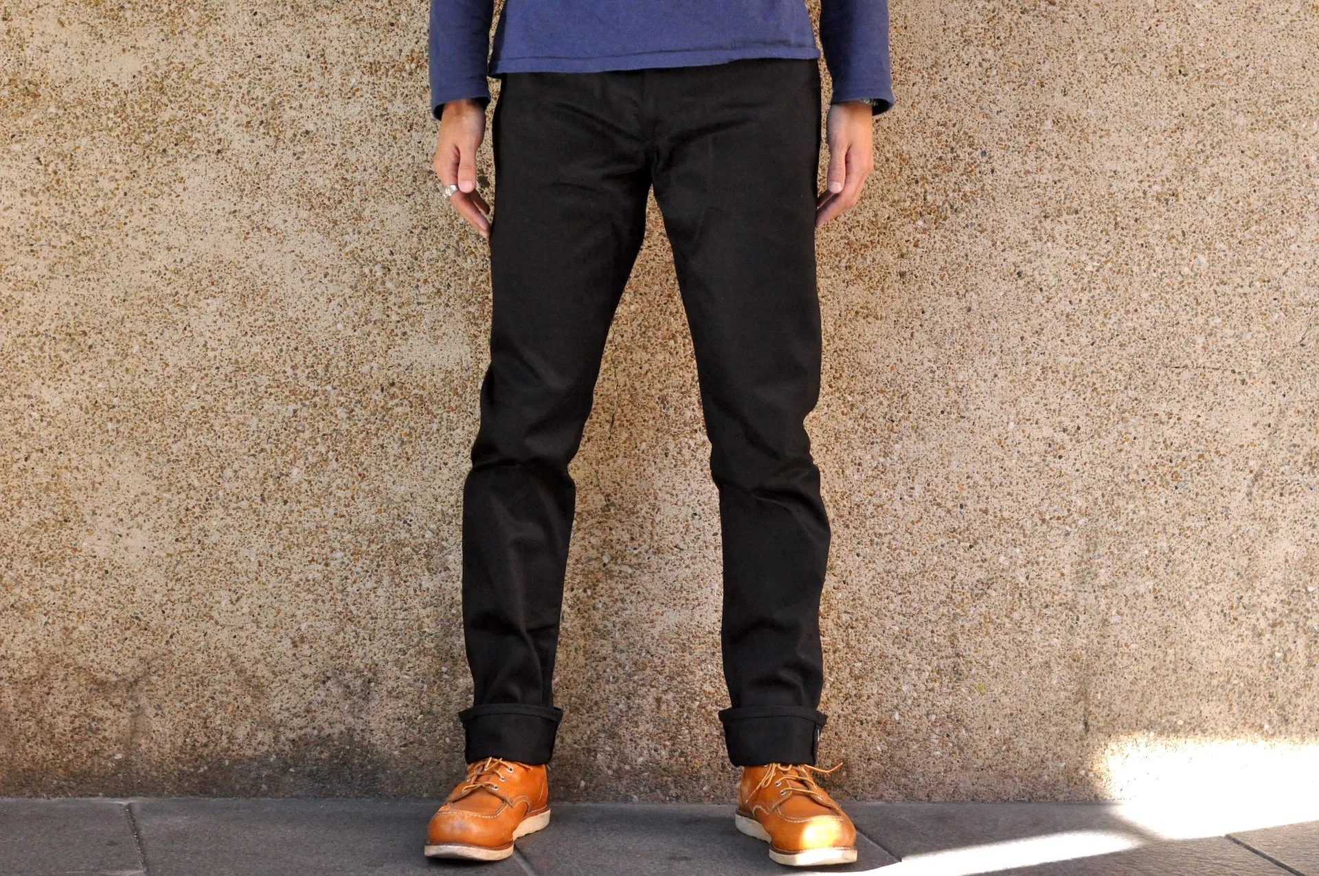 Warehouse 12oz Lot.1096 Selvage Pique Pants (Black)