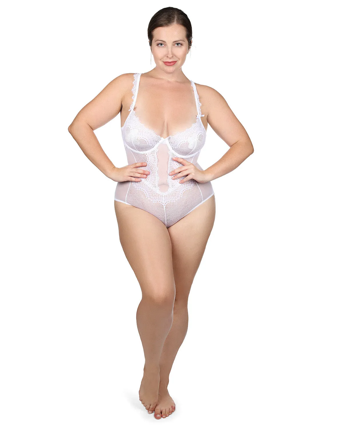 Women's Odette Mesh Lace Cheeky-Cut Bodysuit