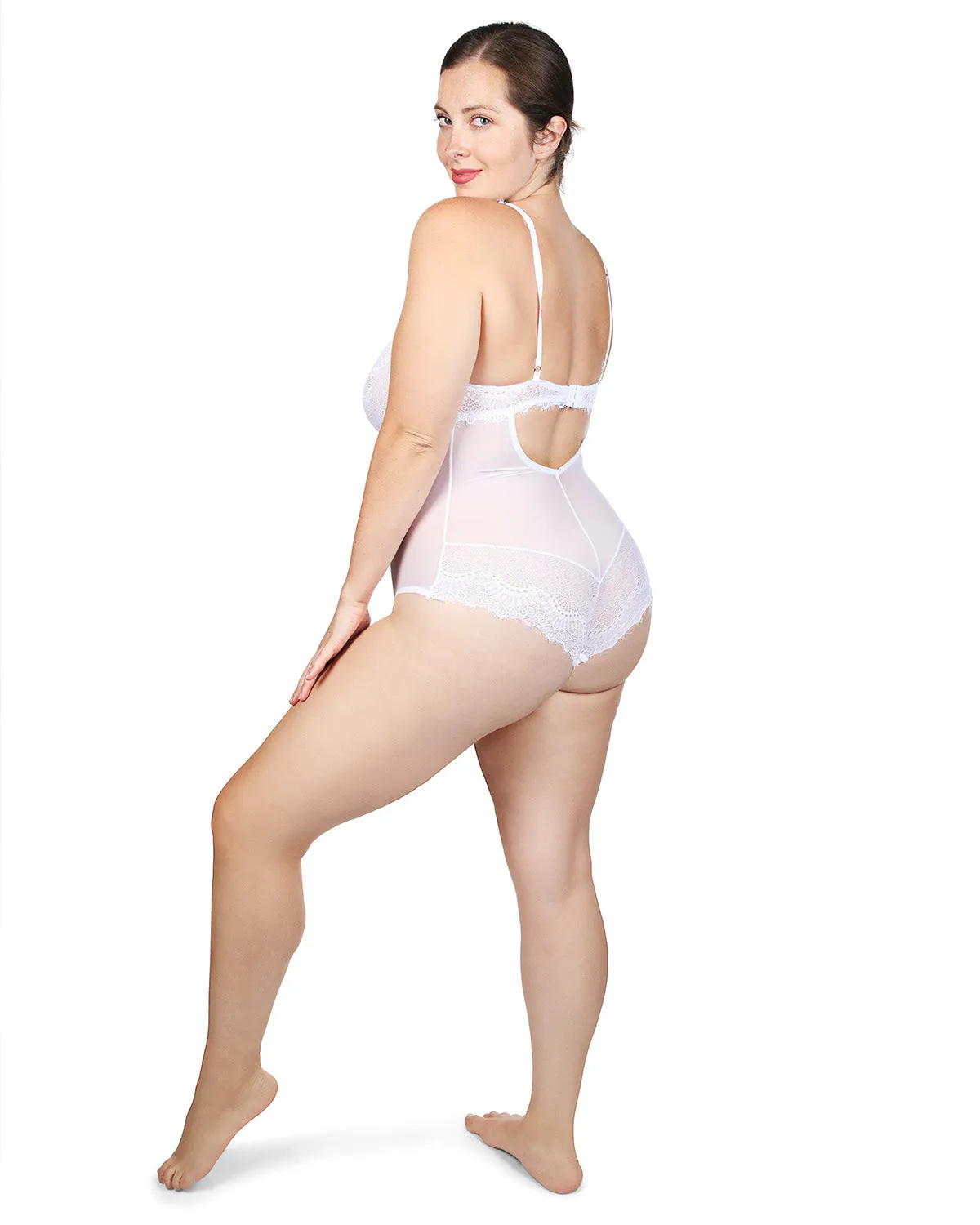Women's Odette Mesh Lace Cheeky-Cut Bodysuit