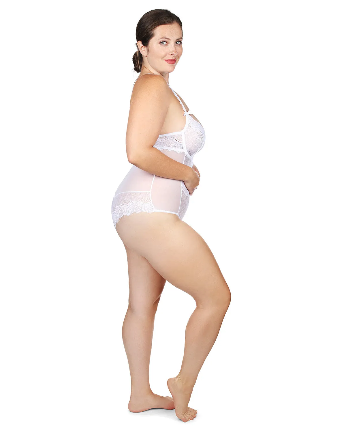 Women's Odette Mesh Lace Cheeky-Cut Bodysuit