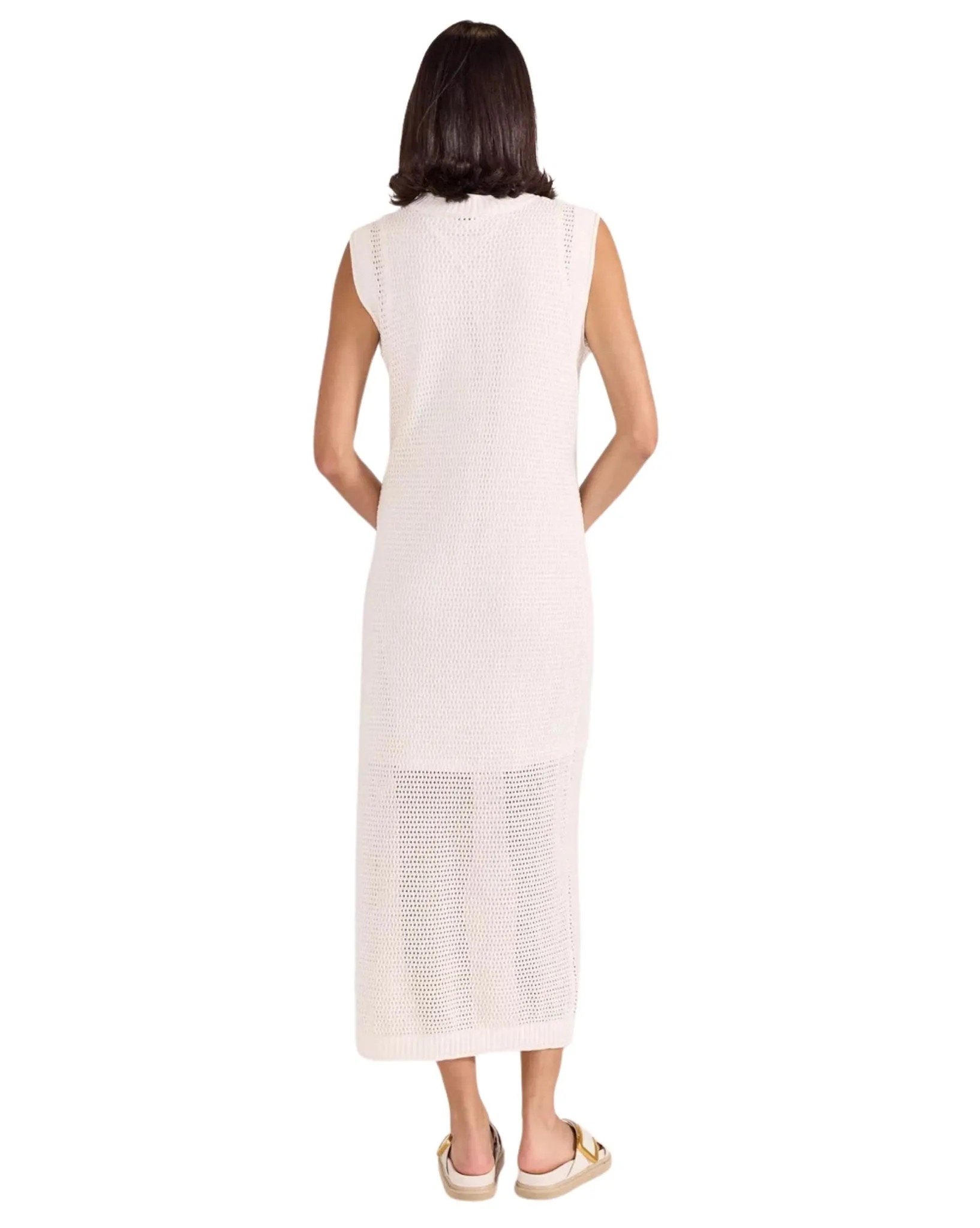 Womens Wave Open Knit Midi Dress
